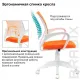 Кресло  "Fly MG-396W", с подлокотниками, пластик белый, сетка, оранжевое, 532401, MG-396W_532401. Фото товара с разных ракурсов.