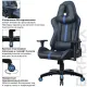 Игровое кресло  "GT Carbon GM-120", две подушки, экокожа, черное/синее, 531930. Фото товара с разных ракурсов.